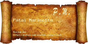 Patai Marinetta névjegykártya